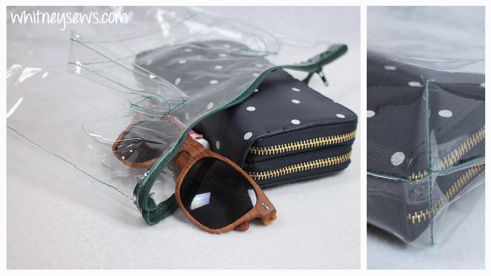 How to Sew a Clear Vinyl Tote Bag with Zipper - Whitney Sews