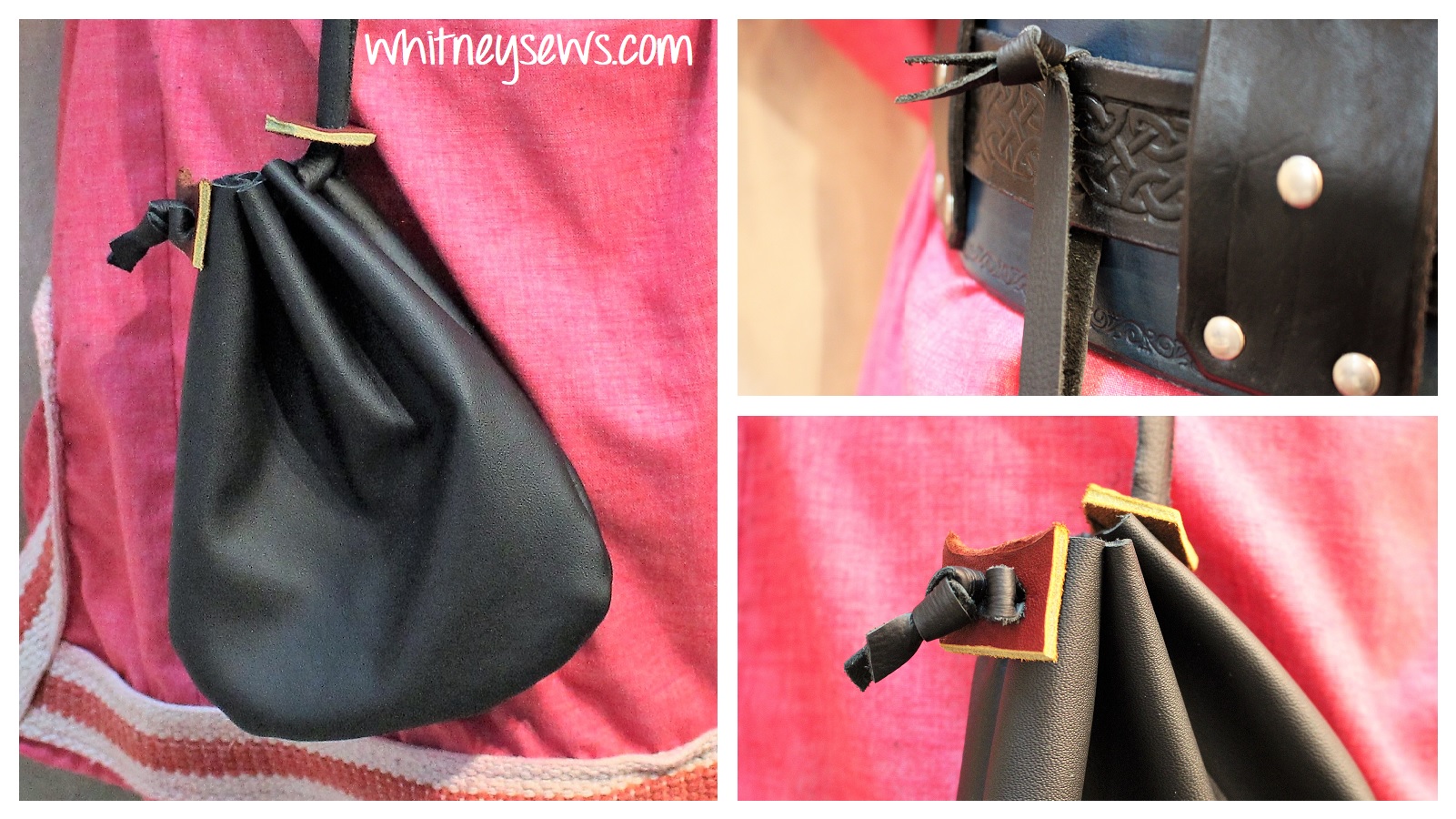 Drawstring Leather Pouch  EASY How to - Whitney Sews