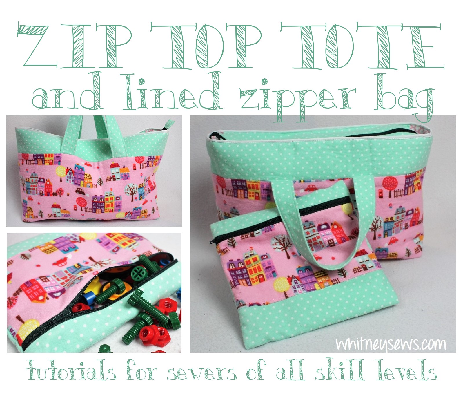 Sew deals zipper handbag