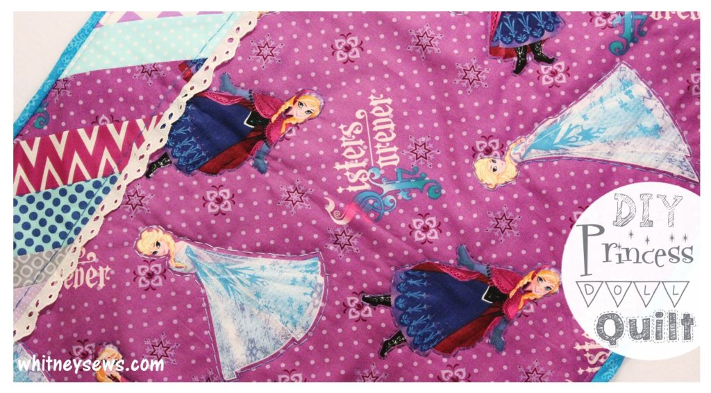 DIY Disney Princess Mini Doll Quilt How to from Whitney Sews
