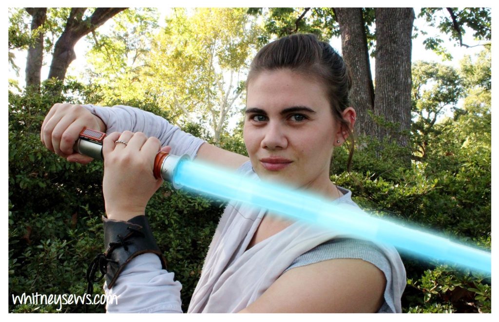 Rey costume with light saber from Whitney Sews