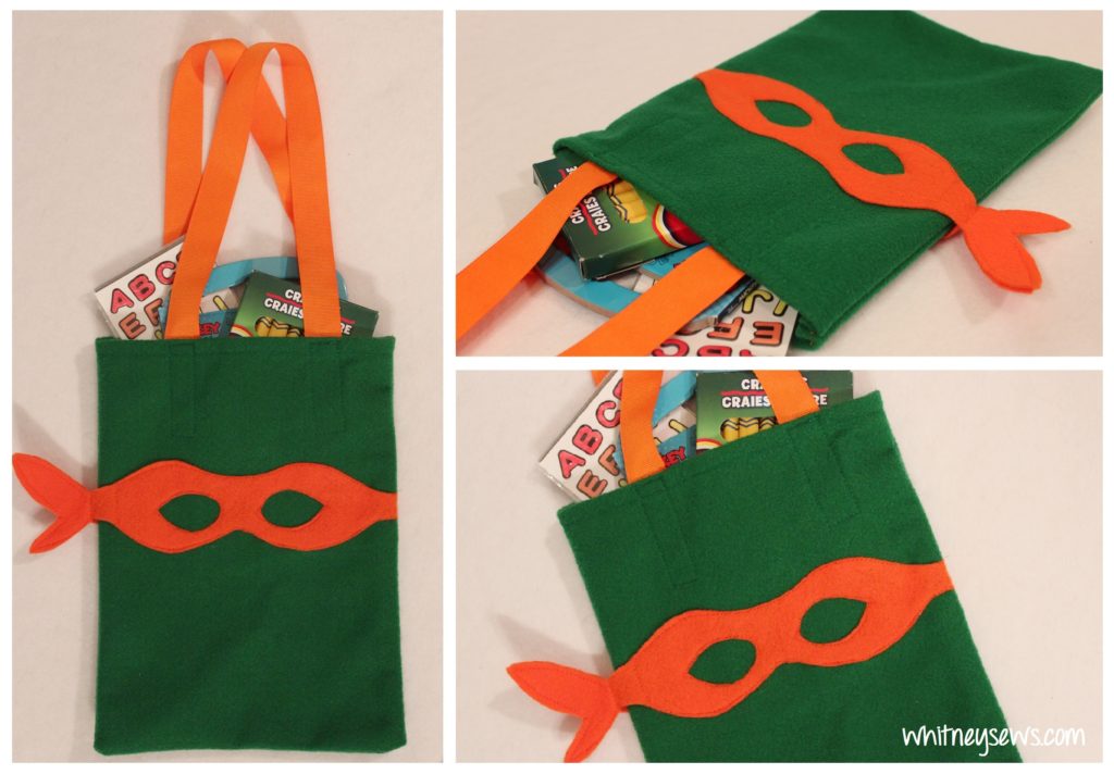 TMNT Party Favor Bags with Full Free Tutorial by Whitney Sews