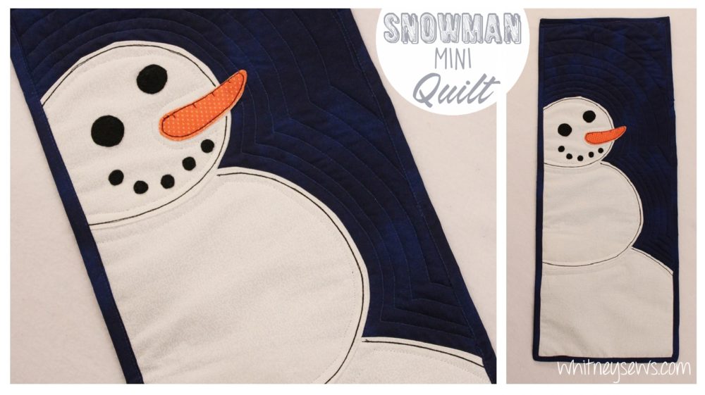 DIY Snowman Mini Quilt how to from Whitney Sews. Perfect edition to your Christmas decor!