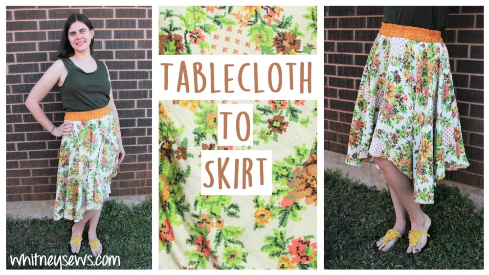 Tablecloth to Skirt Transformation - Whitney Sews