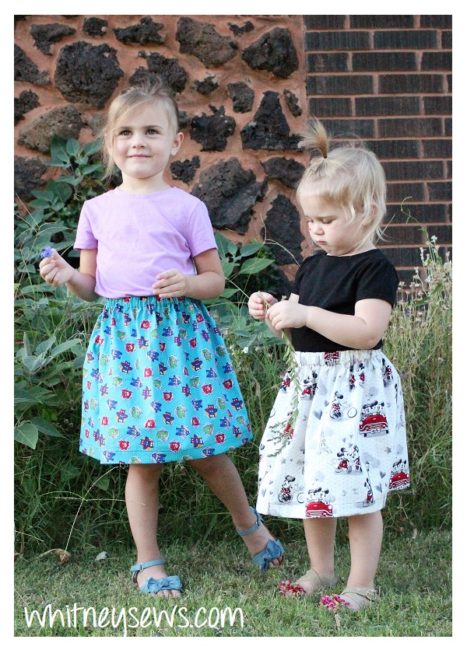 Easy gathered skirts for girls - full sewing how to
