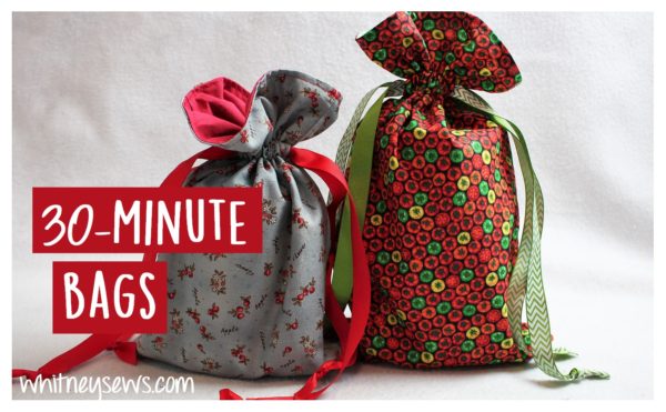 Lined Drawstring Bag - 30 Minute DIY - Whitney Sews