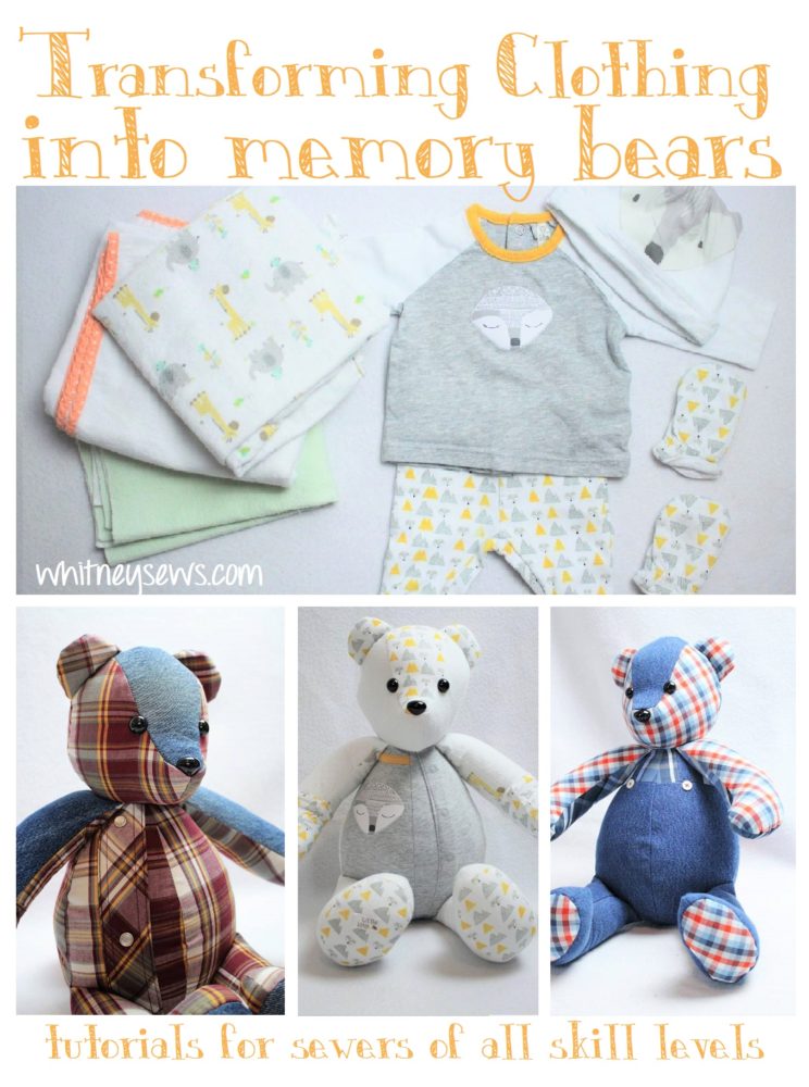 Renovation Of Old Clothes Memory Bear Sewing Template - With Instructions