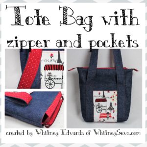 Tote bag with zipper and pockets