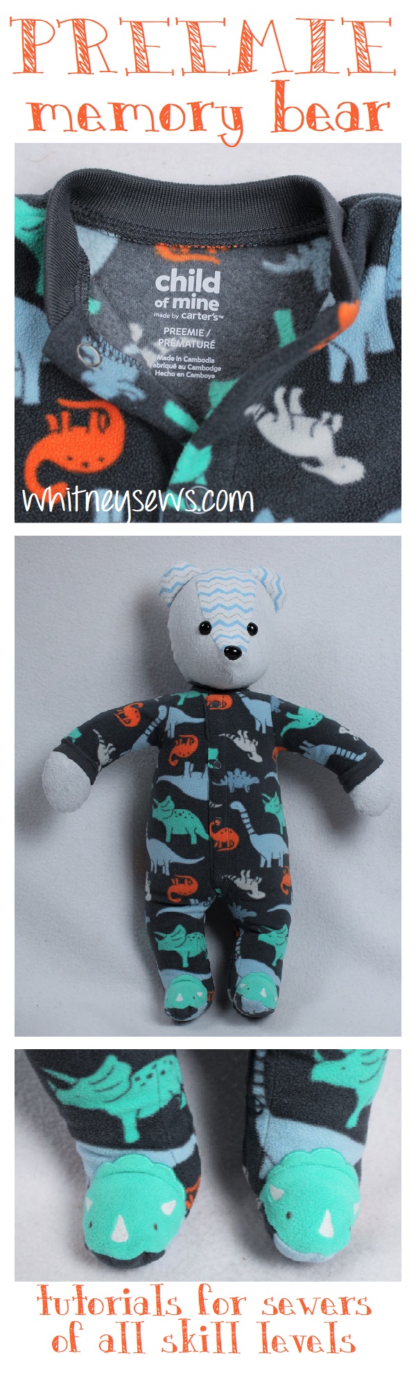 How to Make a Memory Bear from Clothing - Whitney Sews