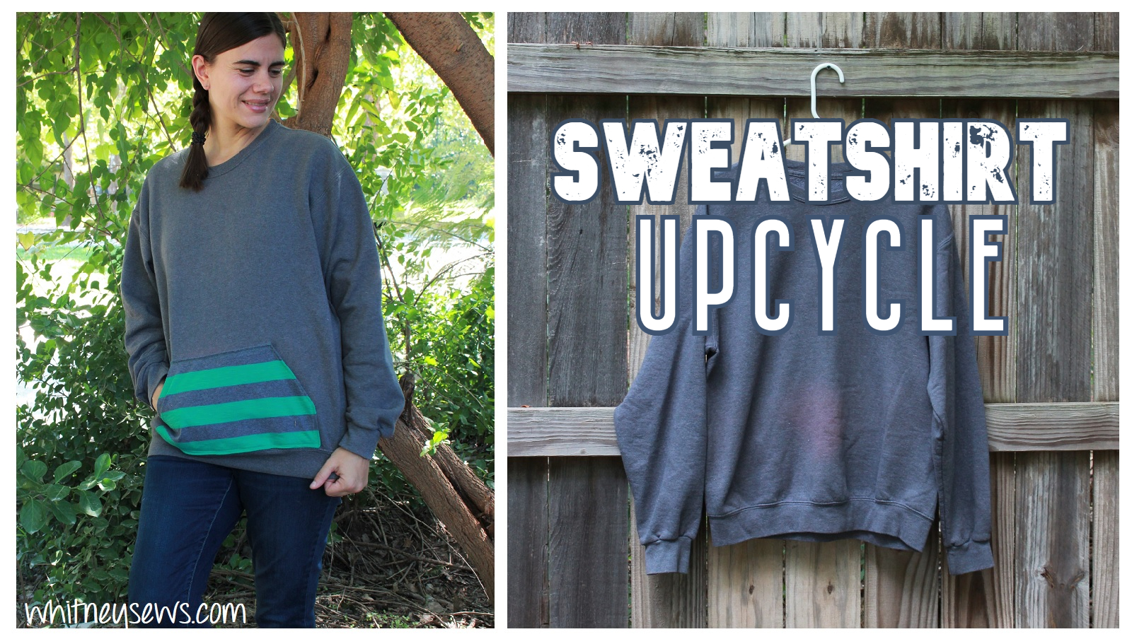Upcycle - Whitney EASY Sews Pocket Kangaroo - Sweatshirt